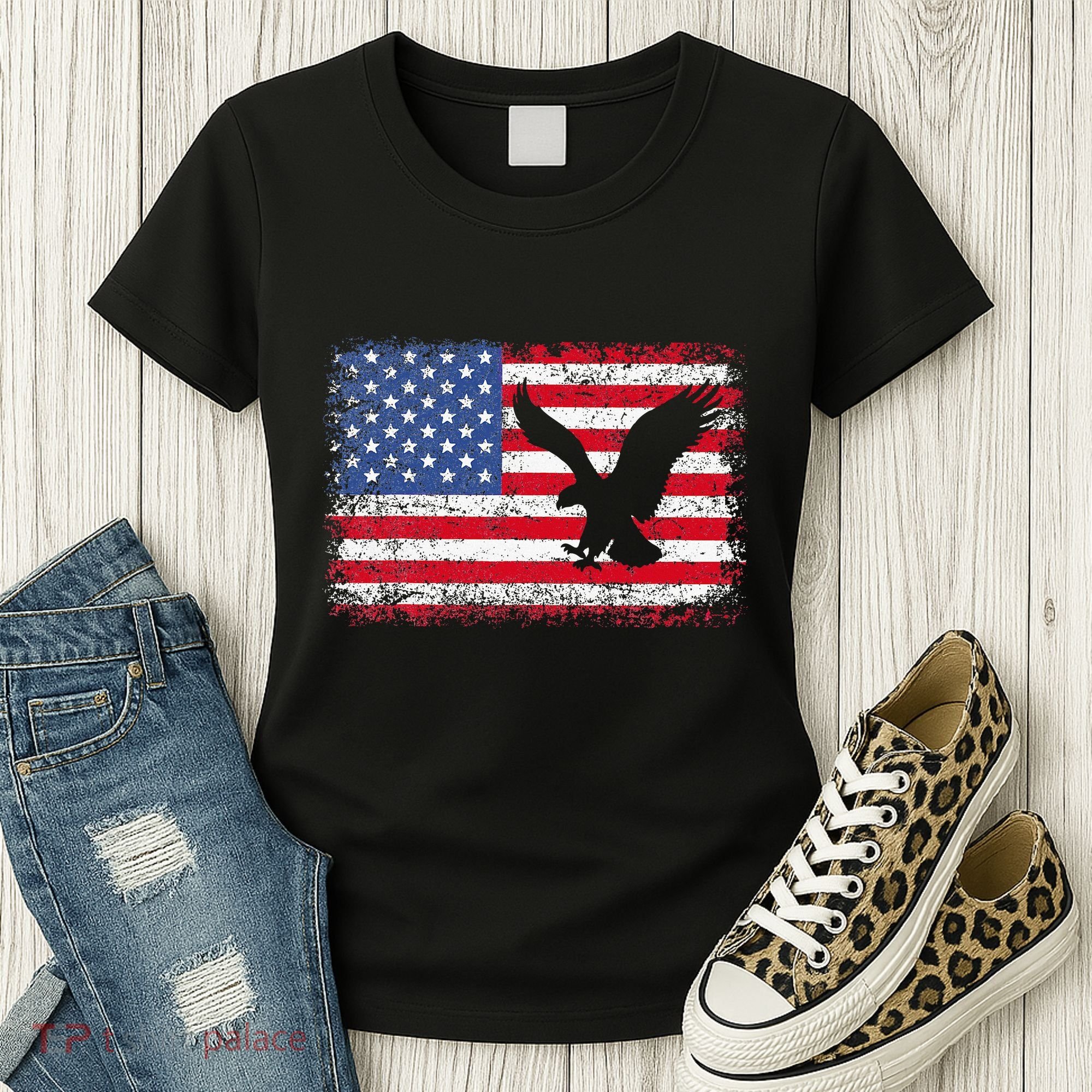 Patriotic Eagle 4th Of July Usa American Flag Women's T-Shirt
