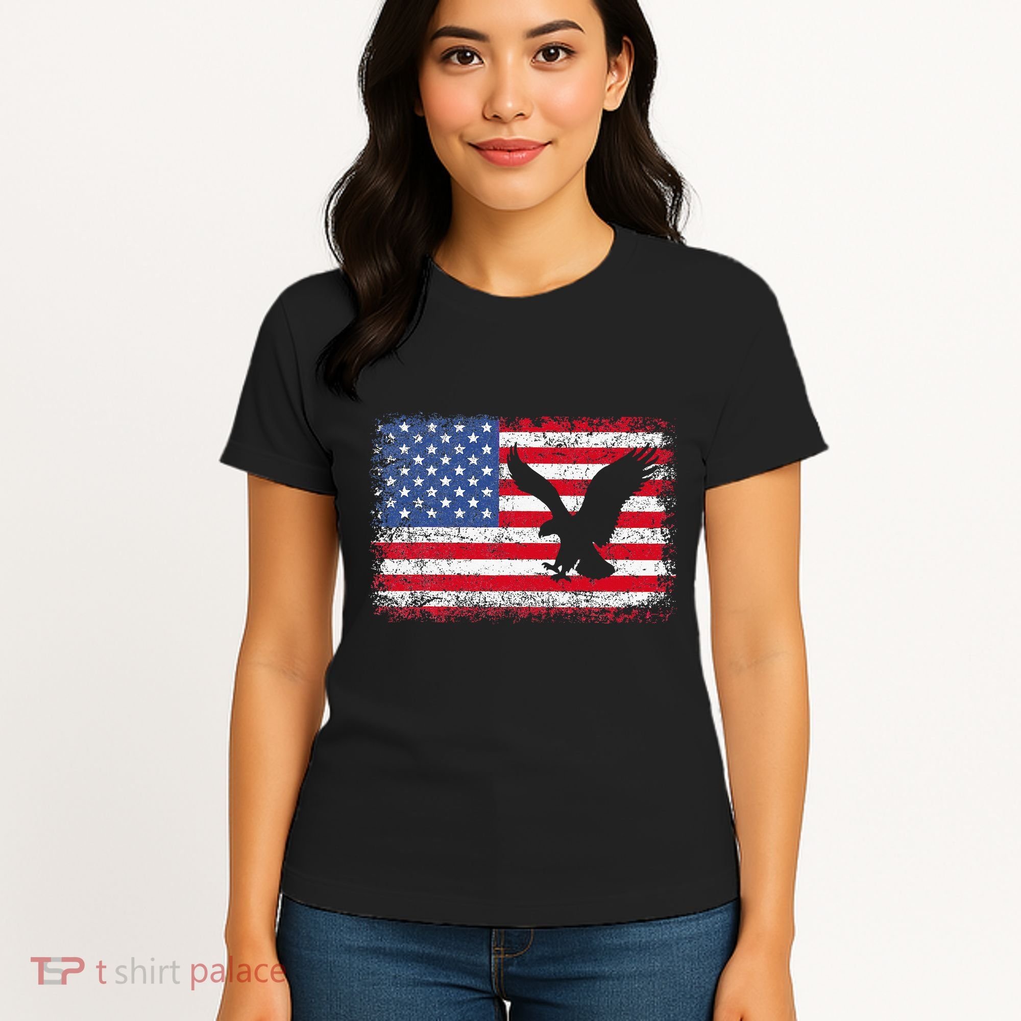 Patriotic Eagle 4th Of July Usa American Flag Women's T-Shirt