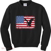 Patriotic Eagle 4th Of July Usa American Flag Kids Sweatshirt thumb 0