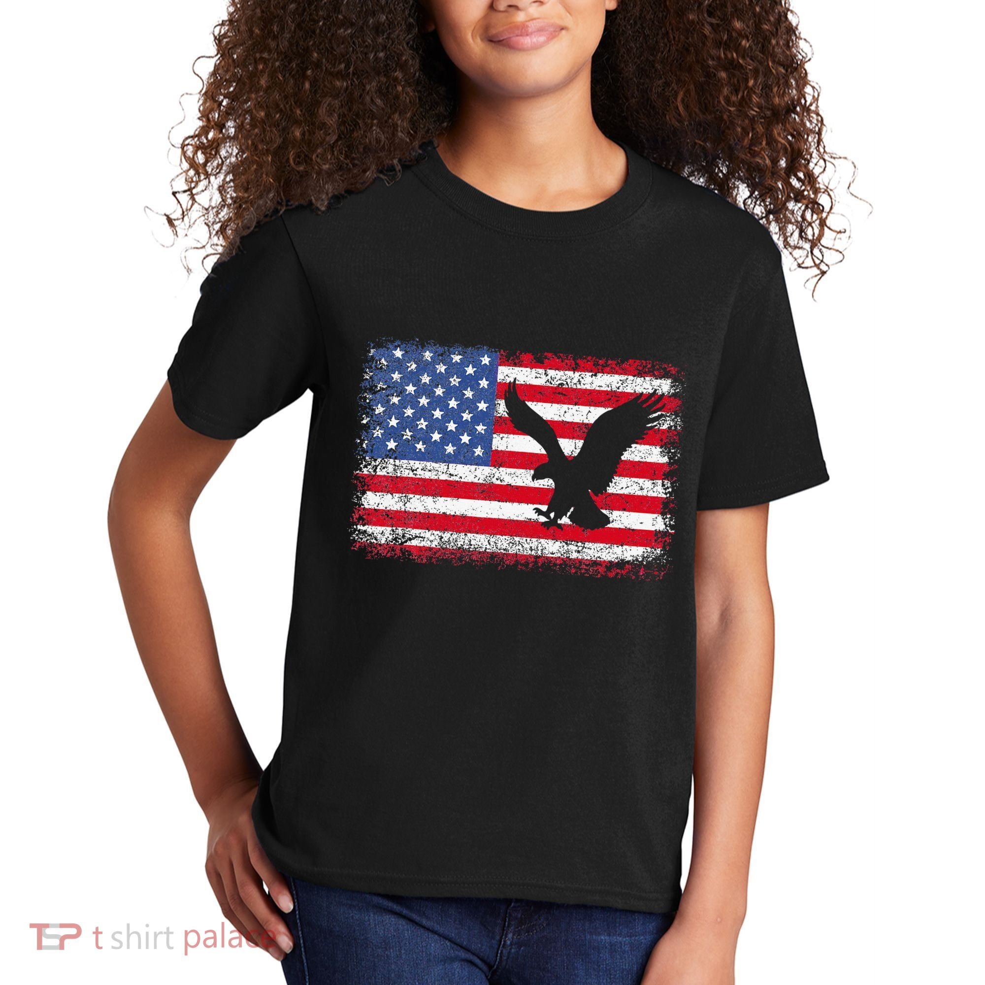 Patriotic Eagle 4th Of July Usa American Flag Kids T-Shirt