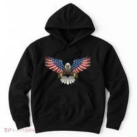 PATRIOTIC EAGLE 4th Of July USA American Flag Proud Hoodie thumb 0
