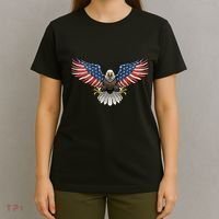 PATRIOTIC EAGLE 4th Of July USA American Flag Proud T-Shirt thumb 4