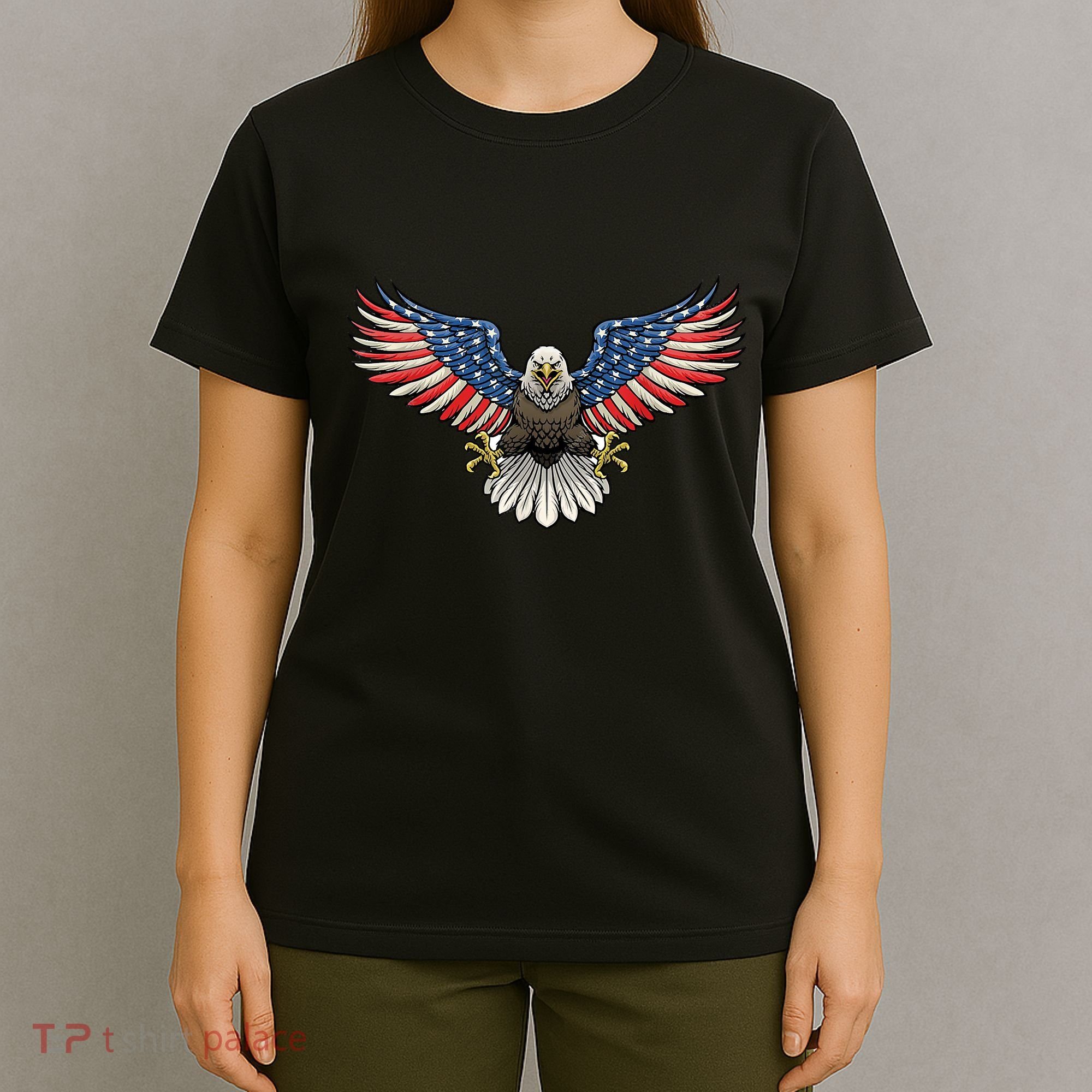 PATRIOTIC EAGLE 4th Of July USA American Flag Proud T-Shirt