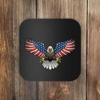 PATRIOTIC EAGLE 4th Of July USA American Flag Proud Coaster thumb 0