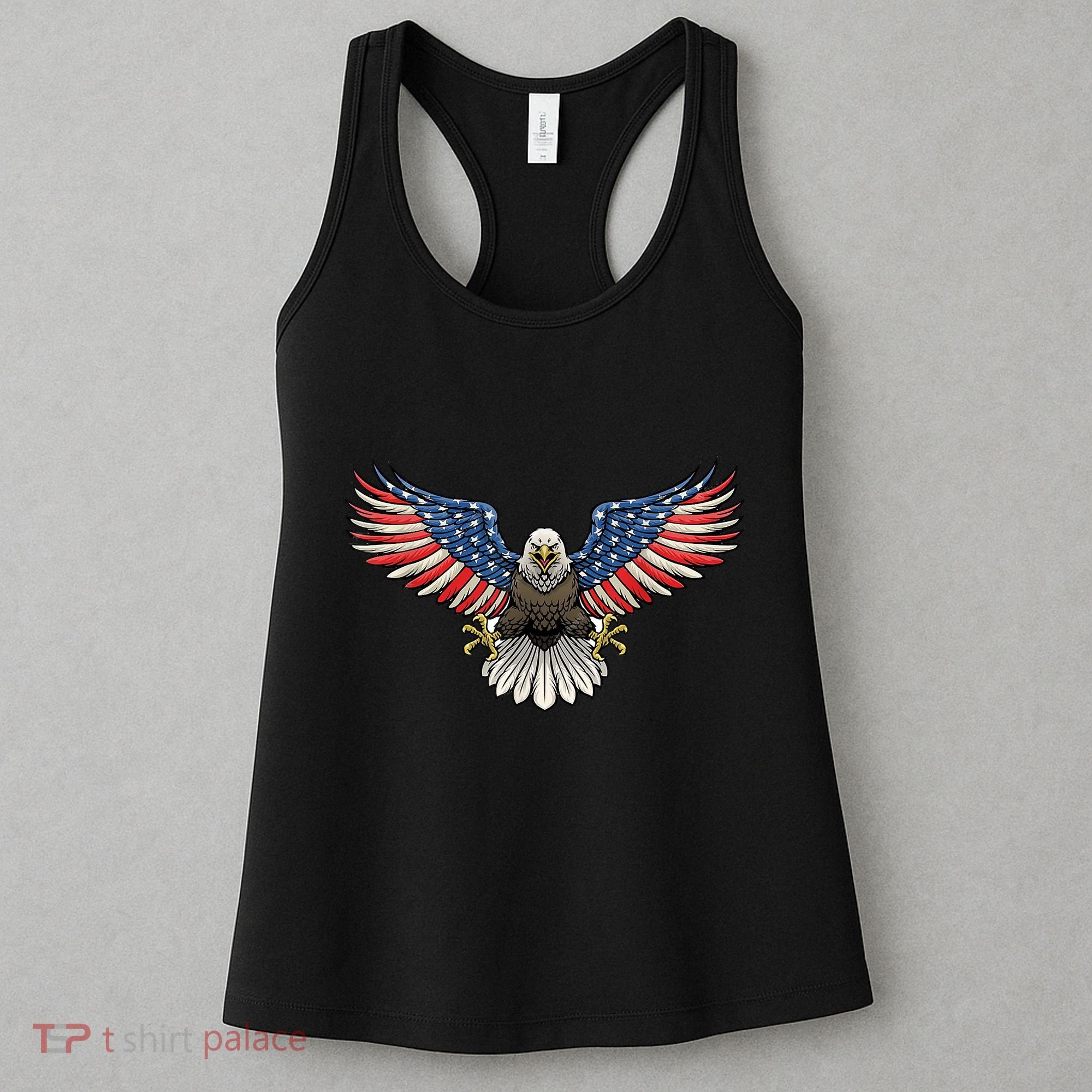 PATRIOTIC EAGLE 4th Of July USA American Flag Proud Women's Tank Top