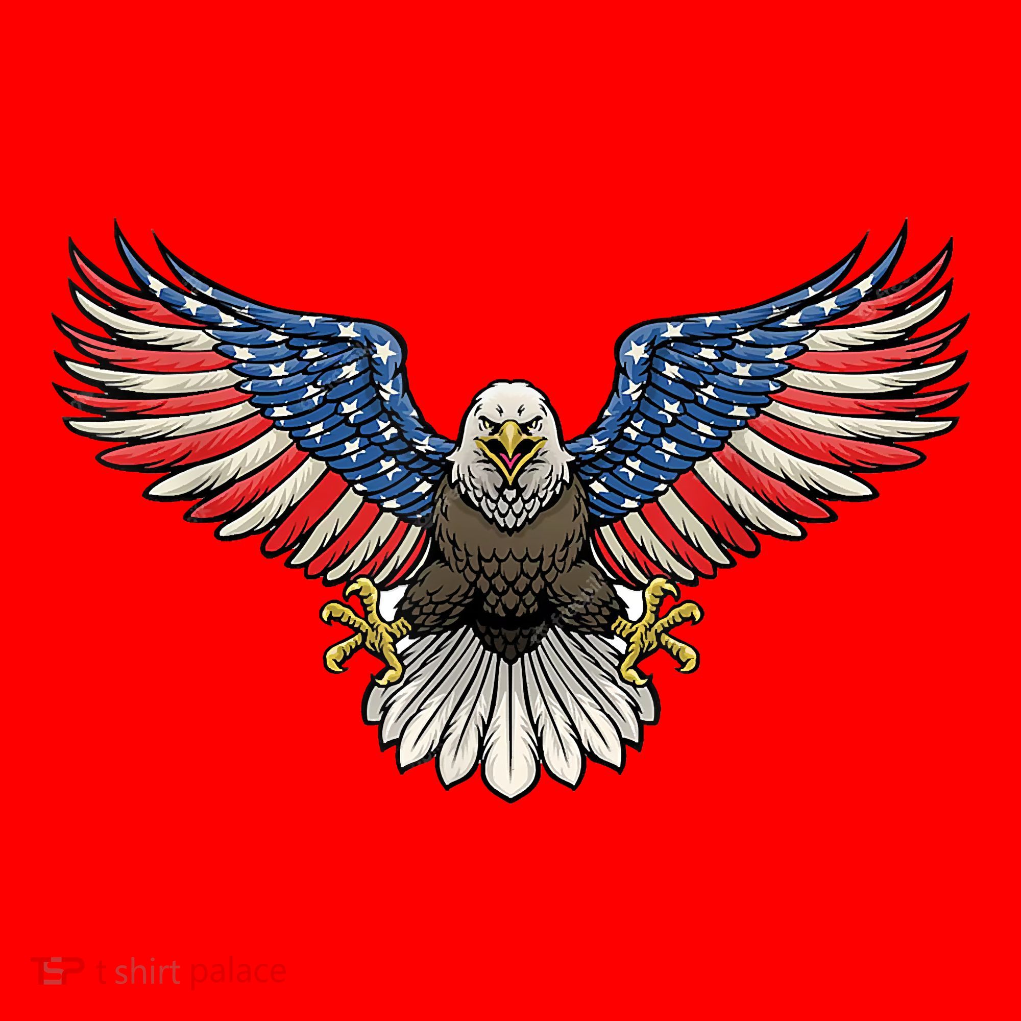 PATRIOTIC EAGLE 4th Of July USA American Flag Proud Santa Hat