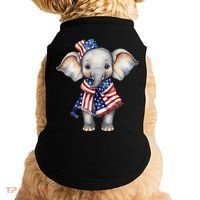 Patriotic Elephant 4th Of July Us Flag Doggie Tank thumb 0