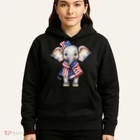 Patriotic Elephant 4th Of July Us Flag Hoodie thumb 5