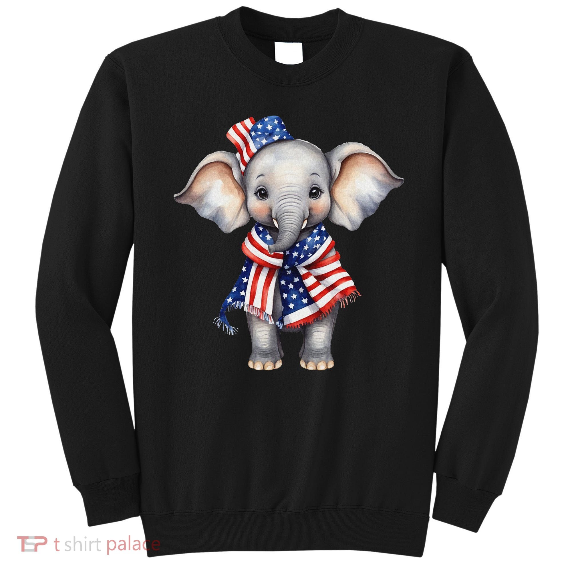 Patriotic Elephant 4th Of July Us Flag Sweatshirt