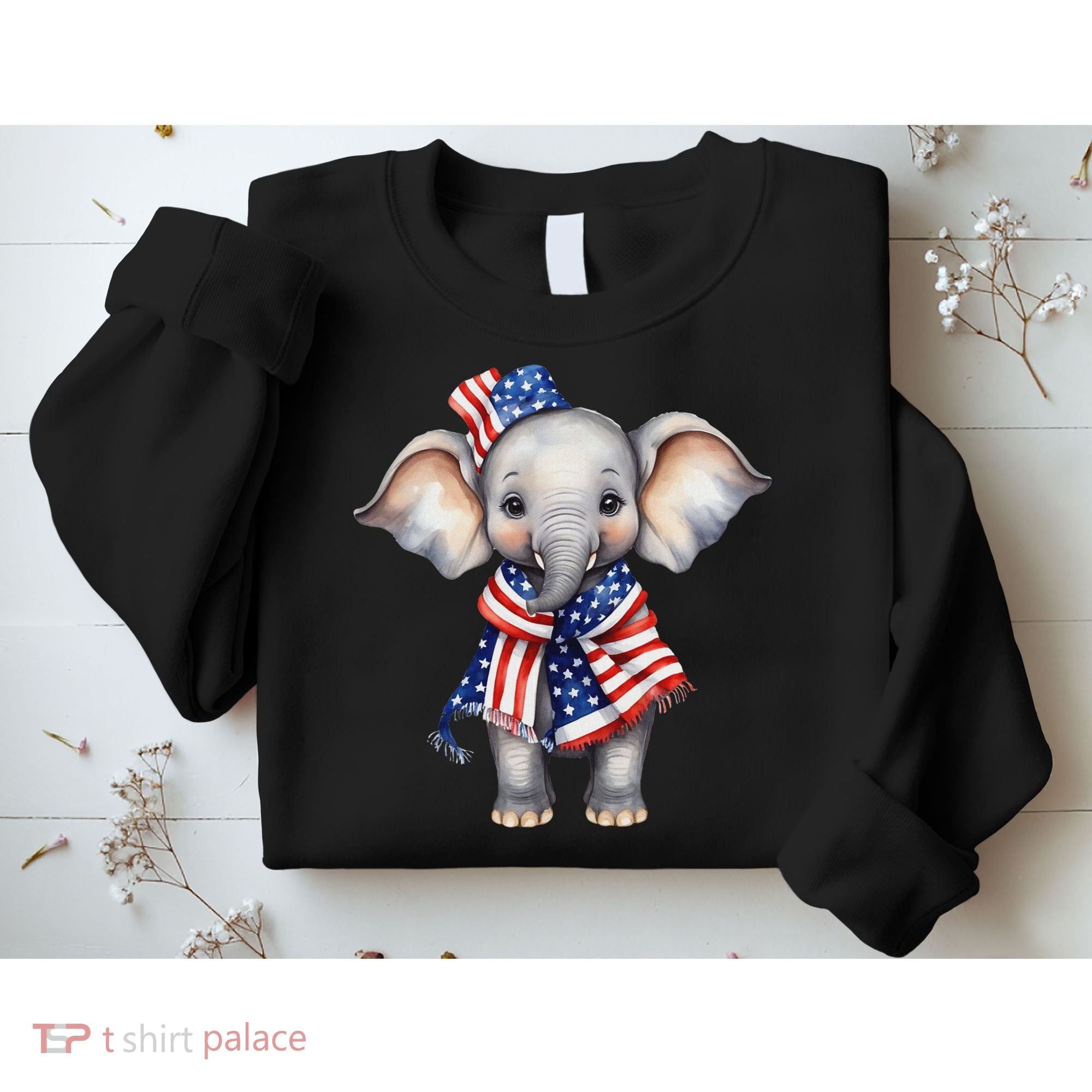 Patriotic Elephant 4th Of July Us Flag Sweatshirt