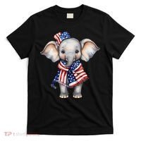 Patriotic Elephant 4th Of July Us Flag T-Shirt thumb 0