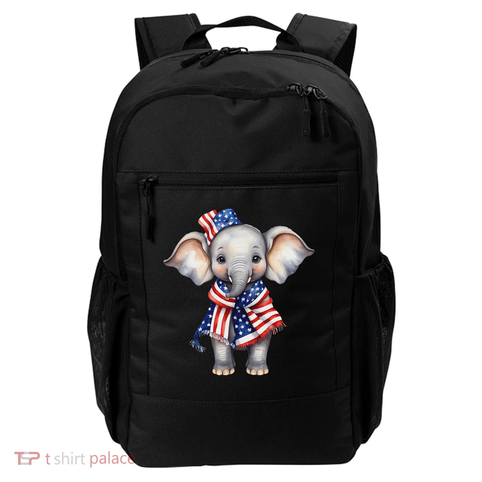 Patriotic Elephant 4th Of July Us Flag Backpack