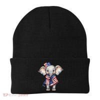 Patriotic Elephant 4th Of July Us Flag Beanie thumb 0