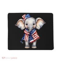 Patriotic Elephant 4th Of July Us Flag Mousepad thumb 0
