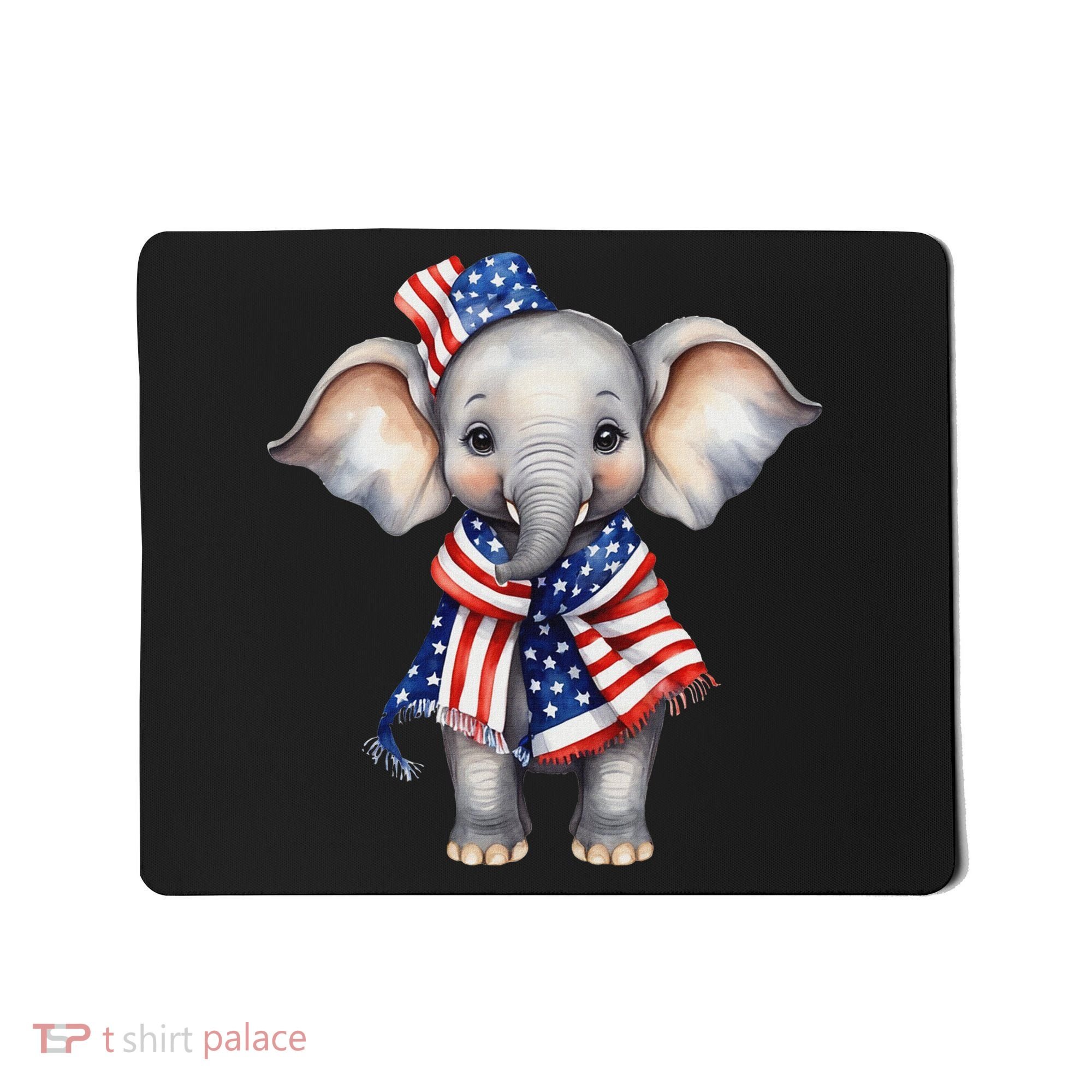 Patriotic Elephant 4th Of July Us Flag Mousepad