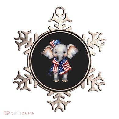 Patriotic Elephant 4th Of July Us Flag Ornament