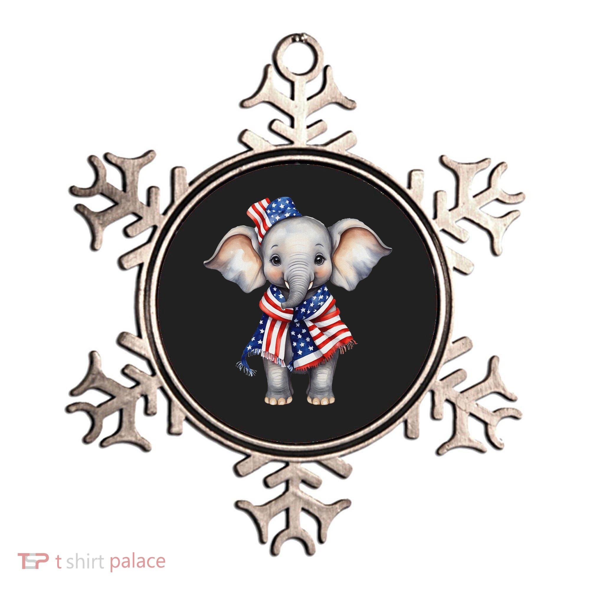 Patriotic Elephant 4th Of July Us Flag Ornament