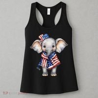 Patriotic Elephant 4th Of July Us Flag Women's Tank Top thumb 3