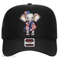Patriotic Elephant 4th Of July Us Flag Hat thumb 0