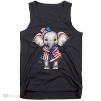 Patriotic Elephant 4th Of July Us Flag Tank Top thumb 0