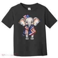 Patriotic Elephant 4th Of July Us Flag Toddler T-Shirt thumb 0