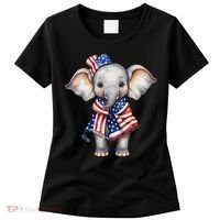 Patriotic Elephant 4th Of July Us Flag Women's T-Shirt thumb 0