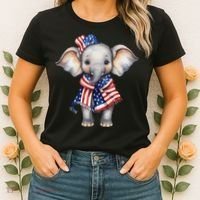 Patriotic Elephant 4th Of July Us Flag Women's T-Shirt thumb 2