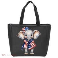 Patriotic Elephant 4th Of July Us Flag Tote Bag thumb 0