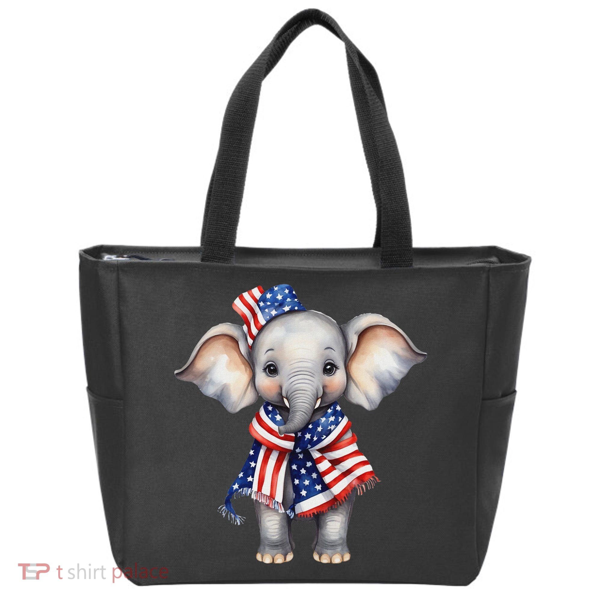 Patriotic Elephant 4th Of July Us Flag Tote Bag