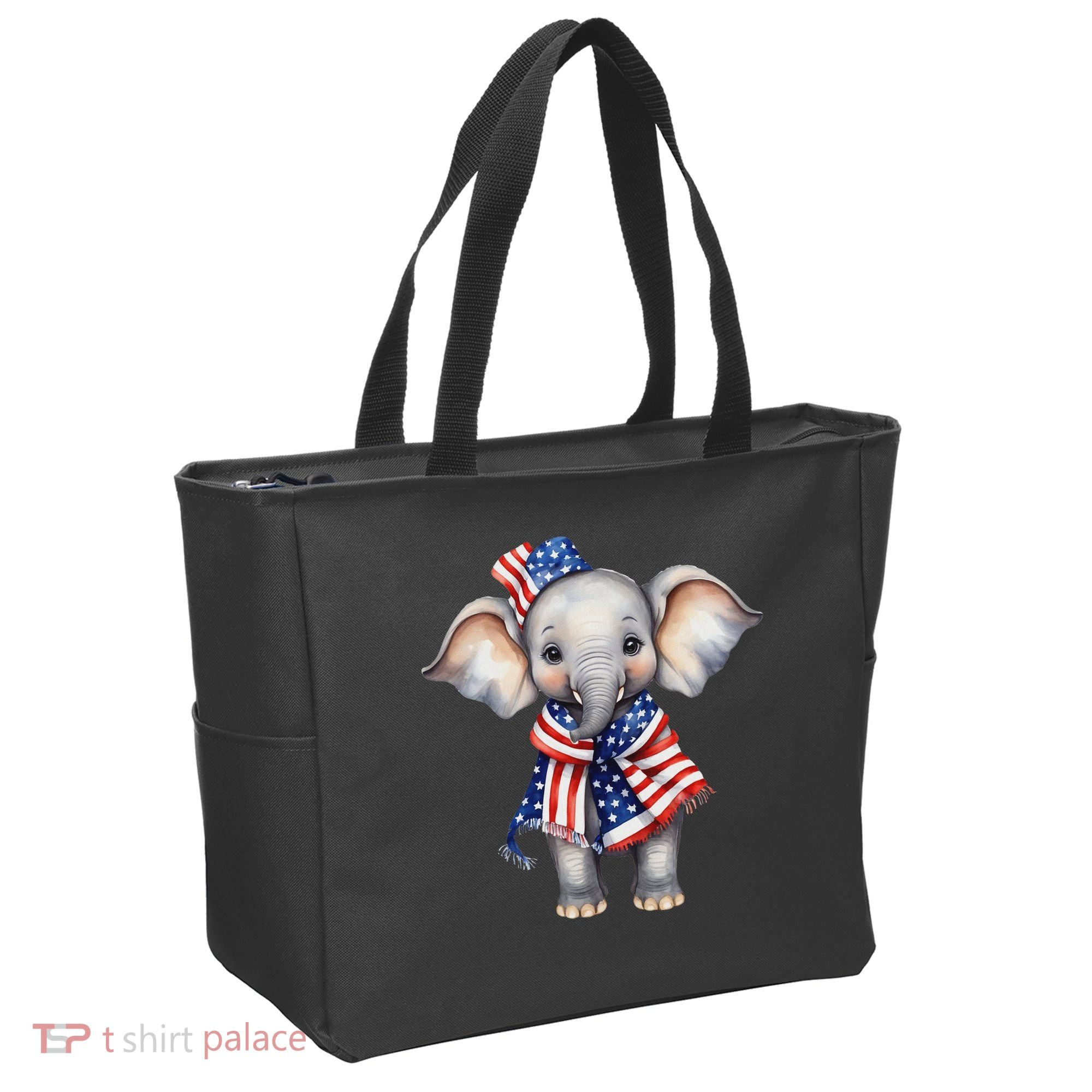 Patriotic Elephant 4th Of July Us Flag Tote Bag