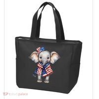 Patriotic Elephant 4th Of July Us Flag Tote Bag thumb 3