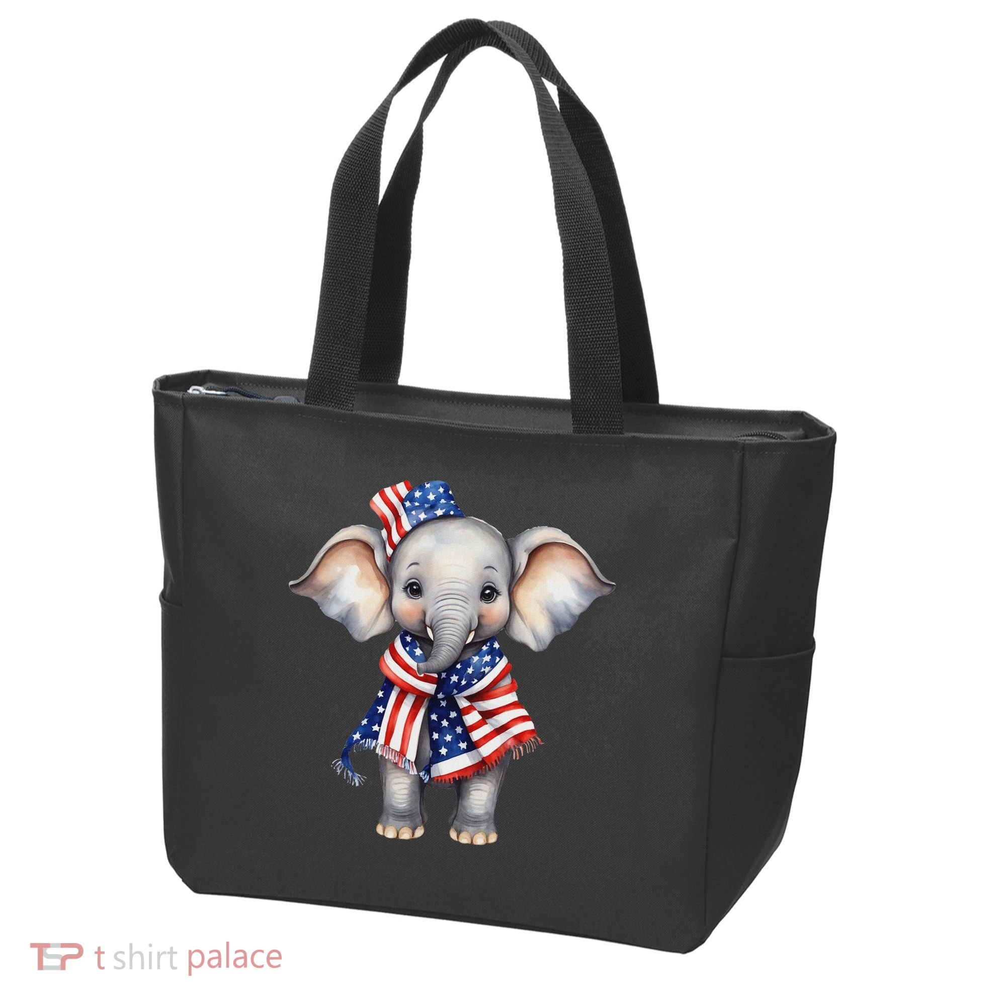 Patriotic Elephant 4th Of July Us Flag Tote Bag
