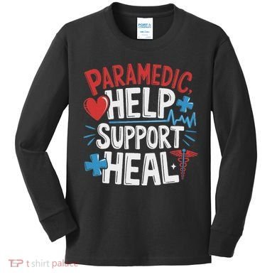 Paramedic Ems And Emt For Emergency First Aid Responder Kids Long Sleeve Shirt