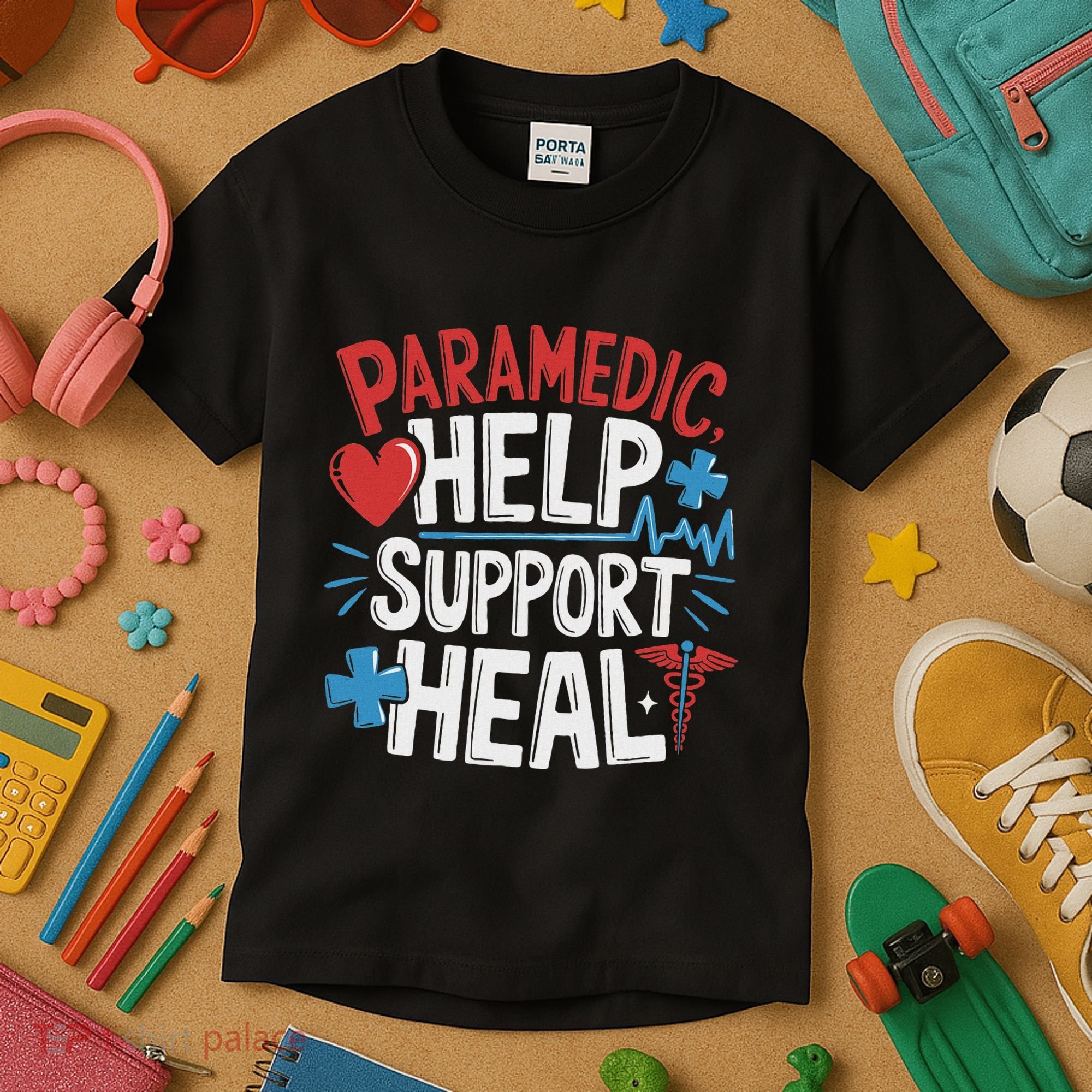 Paramedic Ems And Emt For Emergency First Aid Responder Kids T-Shirt