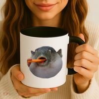 Pufferfish Eating A Carrot Meme Funny Blowfish Dank Memes Gift Coffee Mug thumb 3