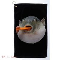 Pufferfish Eating A Carrot Meme Funny Blowfish Dank Memes Gift Golf Towel thumb 0
