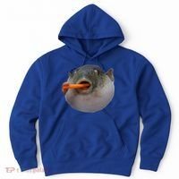 Pufferfish Eating A Carrot Meme Funny Blowfish Dank Memes Gift Hoodie thumb 0