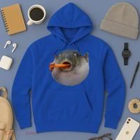 Pufferfish Eating A Carrot Meme Funny Blowfish Dank Memes Gift Hoodie thumb 3