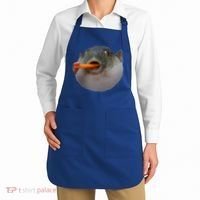 Pufferfish Eating A Carrot Meme Funny Blowfish Dank Memes Gift Apron thumb 2