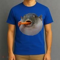 Pufferfish Eating A Carrot Meme Funny Blowfish Dank Memes Gift T-Shirt thumb 3