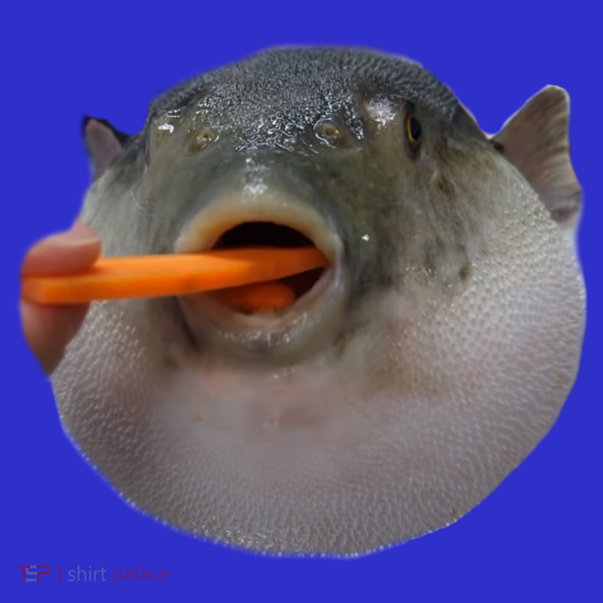 Pufferfish Eating A Carrot Meme Funny Blowfish Dank Memes Gift T-Shirt