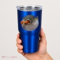 Pufferfish Eating A Carrot Meme Funny Blowfish Dank Memes Gift Tumbler thumb 2