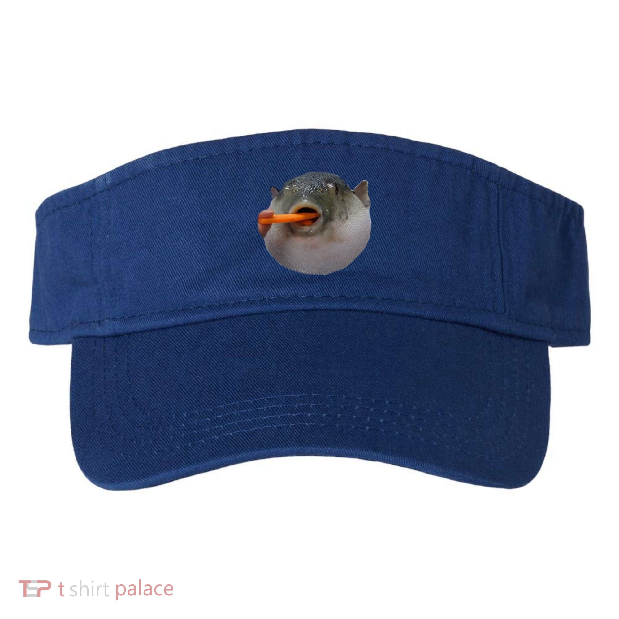 Pufferfish Eating A Carrot Meme Funny Blowfish Dank Memes Gift Visor