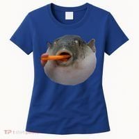Pufferfish Eating A Carrot Meme Funny Blowfish Dank Memes Gift Women's T-Shirt thumb 0