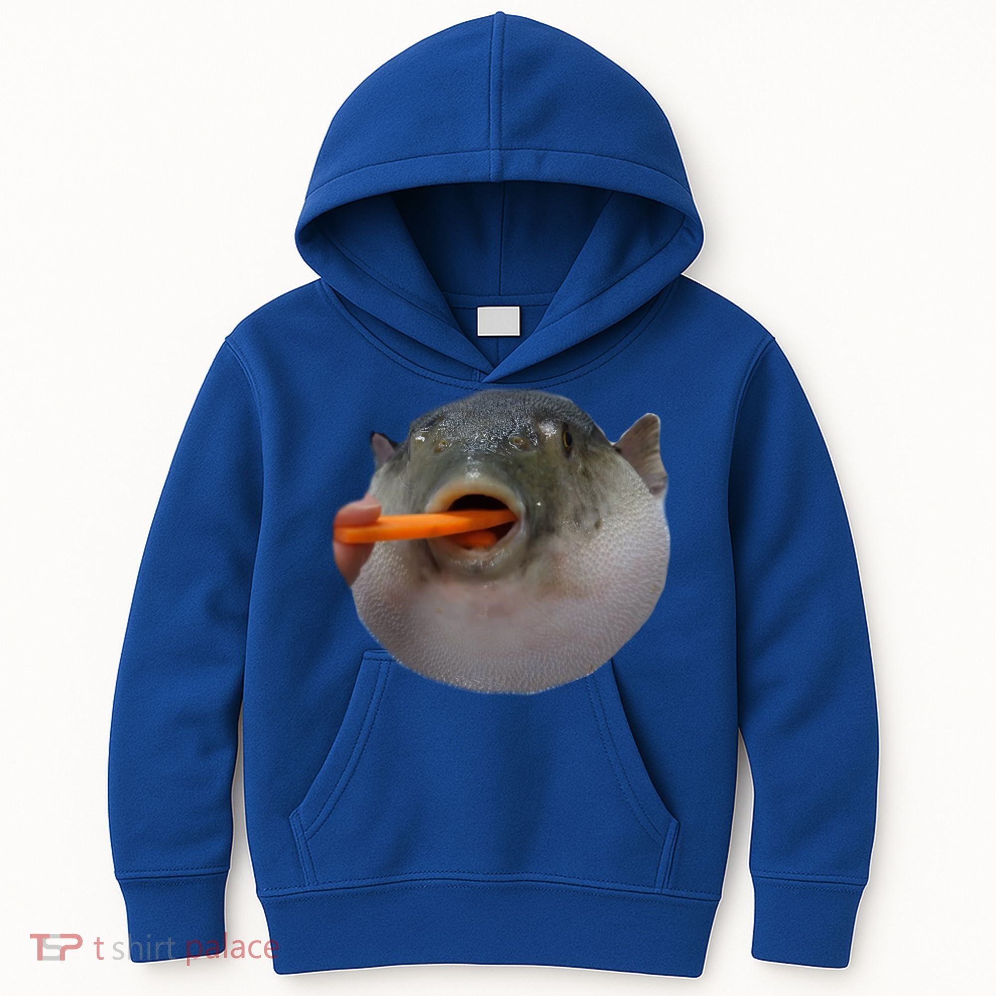 Pufferfish Eating A Carrot Meme Funny Blowfish Dank Memes Gift Kids Hoodie