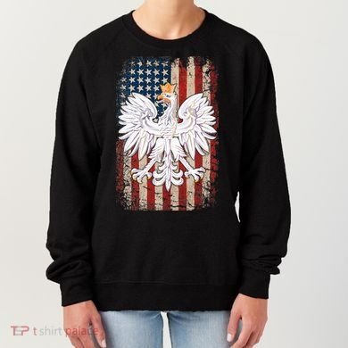 Polish Eagle American Flag Pride Poland Women's Sweatshirt