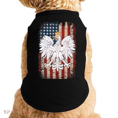 Polish Eagle American Flag Pride Poland Doggie Tank