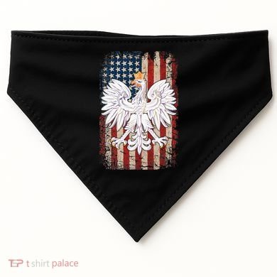 Polish Eagle American Flag Pride Poland USA-Made Doggie Bandana