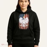 Polish Eagle American Flag Pride Poland Hoodie thumb 5