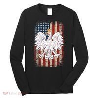 Polish Eagle American Flag Pride Poland Long Sleeve Shirt thumb 0